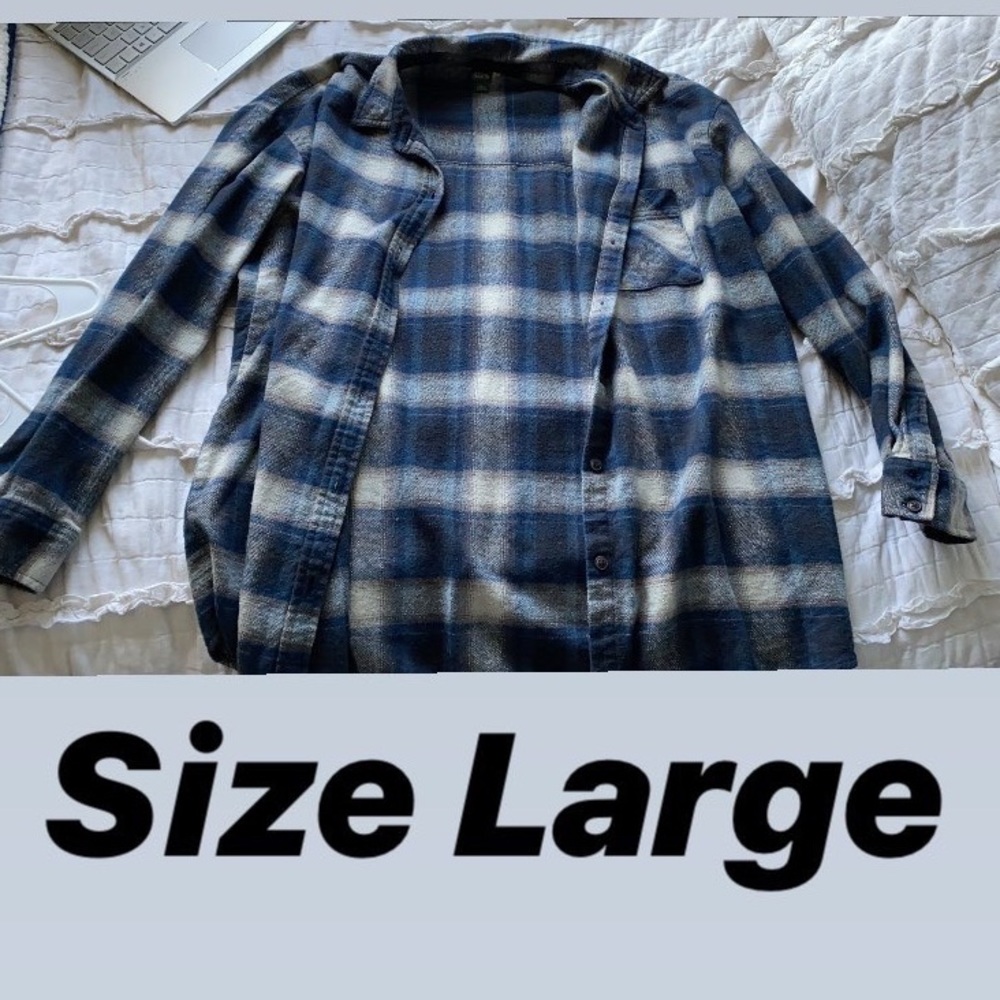 Blue/grey and white flannel